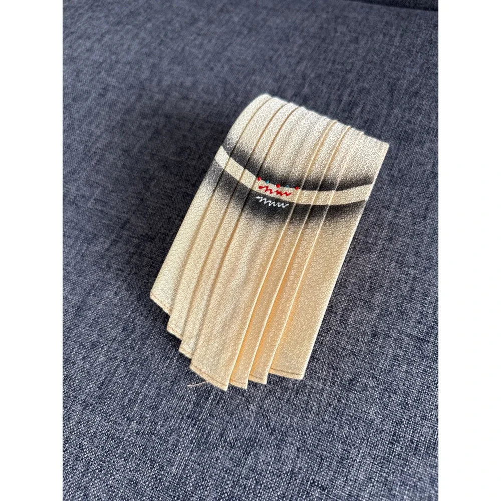 Japanese Style Silk Fabric Sun Umbrella Parasol Beige Black Red Decorative Bands